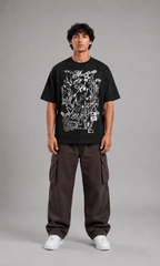 Aurora Graphic Oversized Tee - Flat lay front view