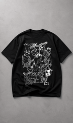 Aurora Graphic Oversized Tee - Close-up of front graphic print