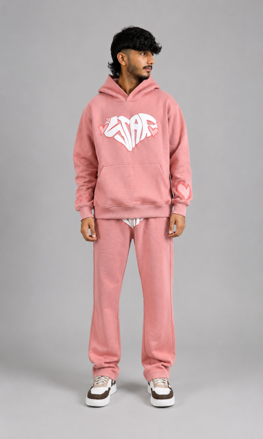 Pink Graphic Oversized Hoodie