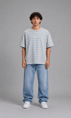 Pegador Striped Oversized T-Shirt - Back detail close-up