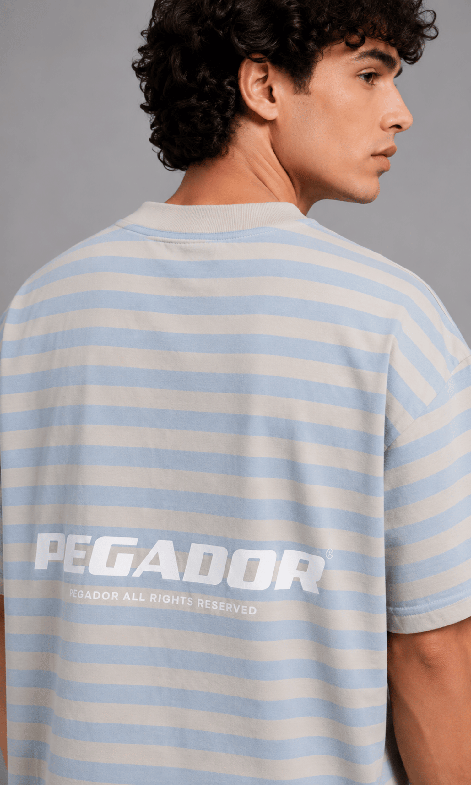 Pegador Striped Oversized T-Shirt - Back flat lay