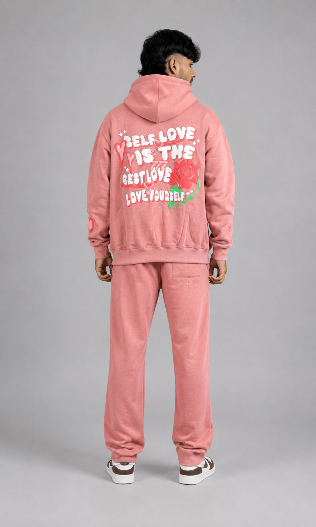 Pink Graphic Oversized Hoodie