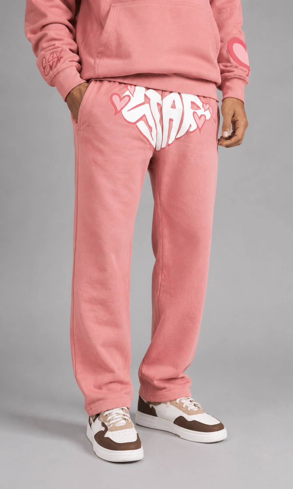 Pink Graphic Oversized Hoodie