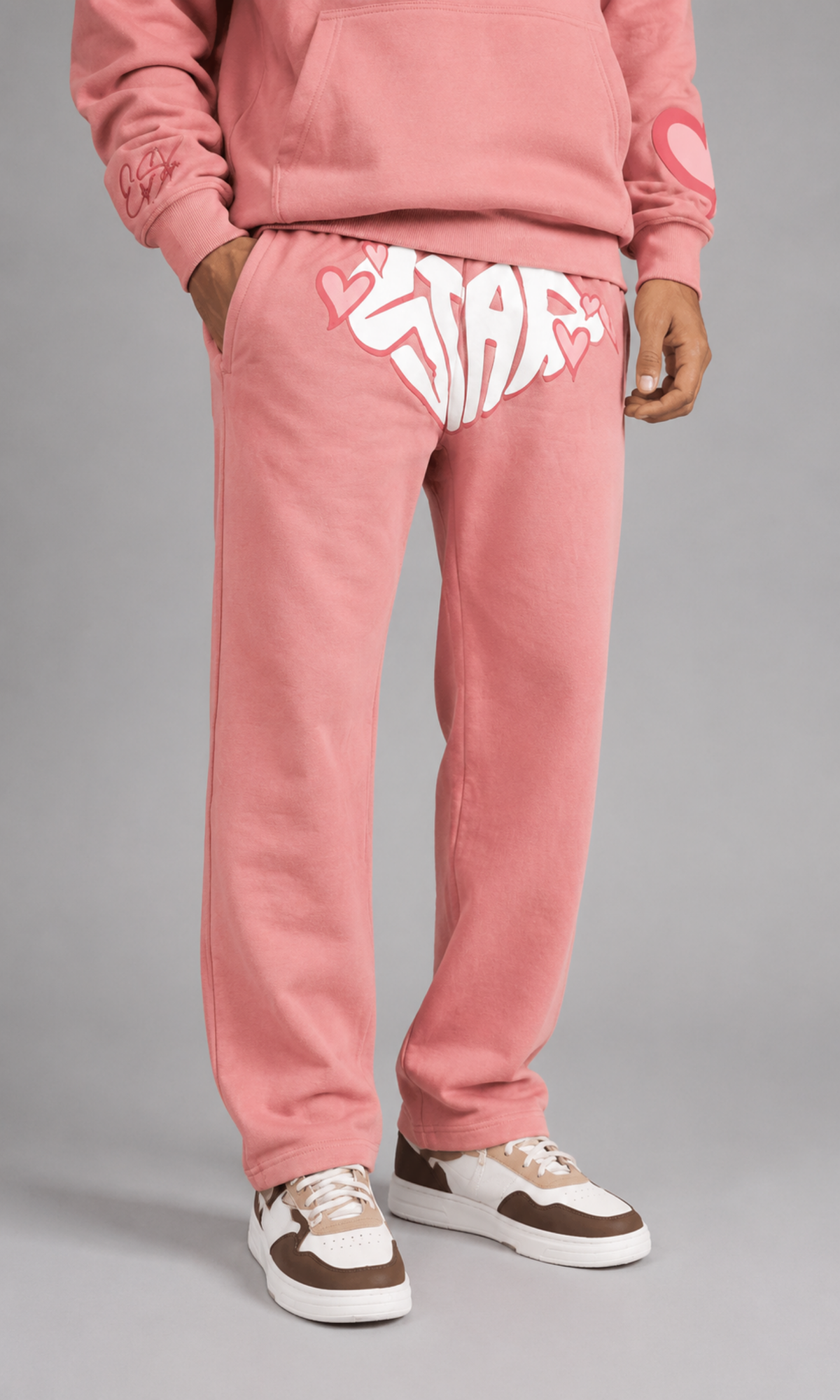 Pink Graphic Oversized Hoodie
