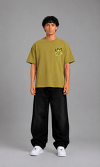Minion Blah Blah Oversized Tee - front view on model