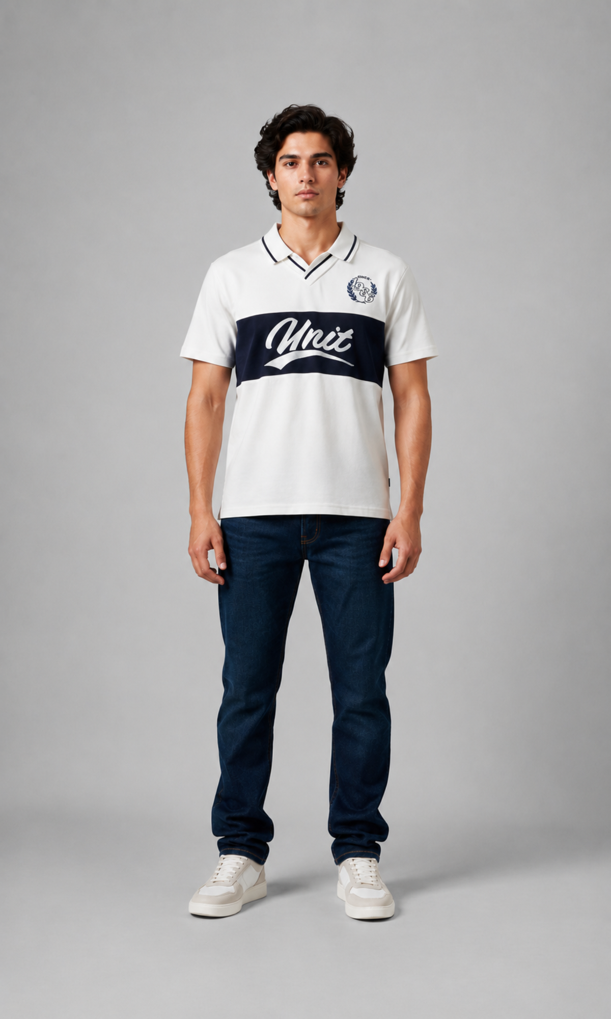 Navy Contrast Polo