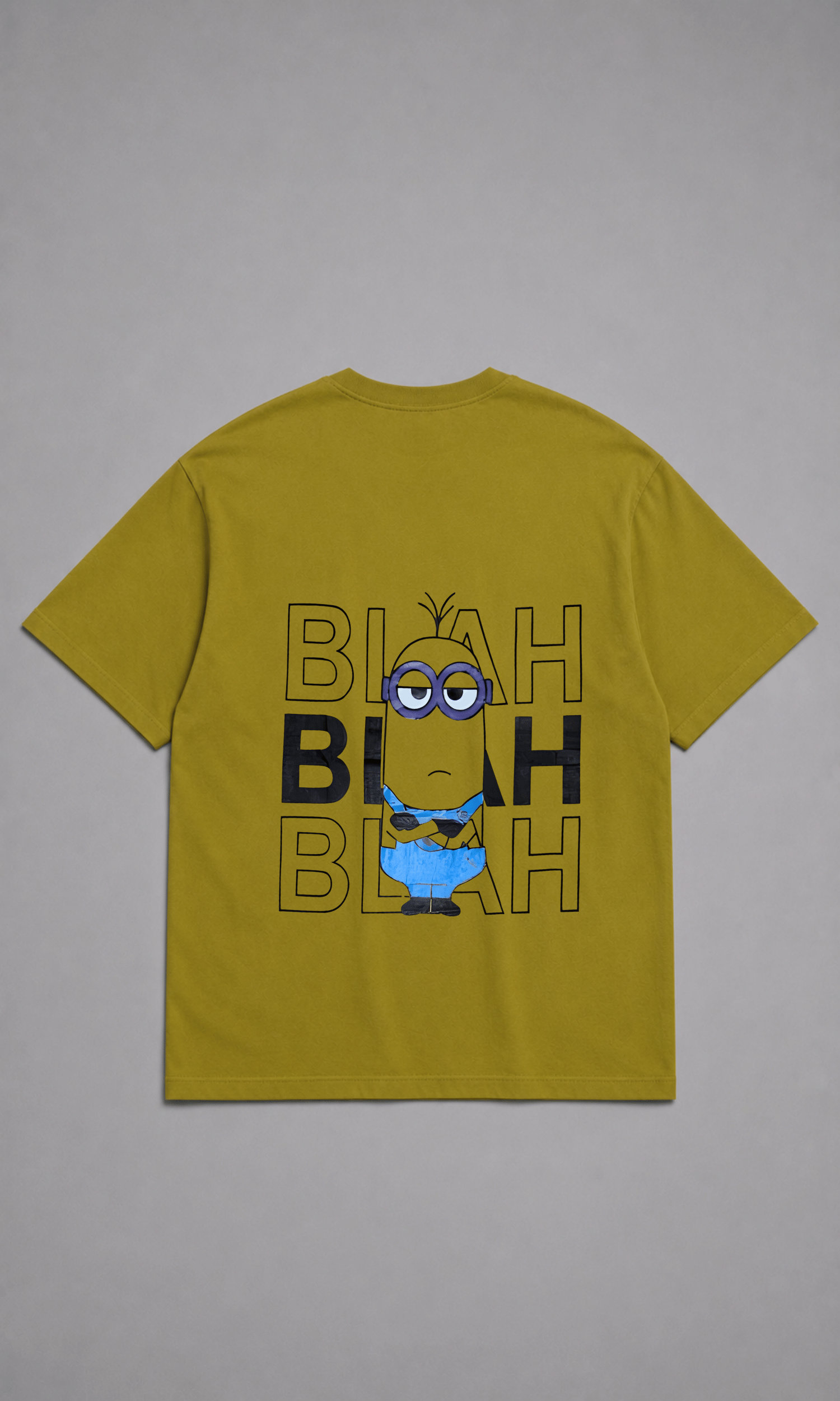 Minion Blah Blah Oversized Tee - front view close-up
