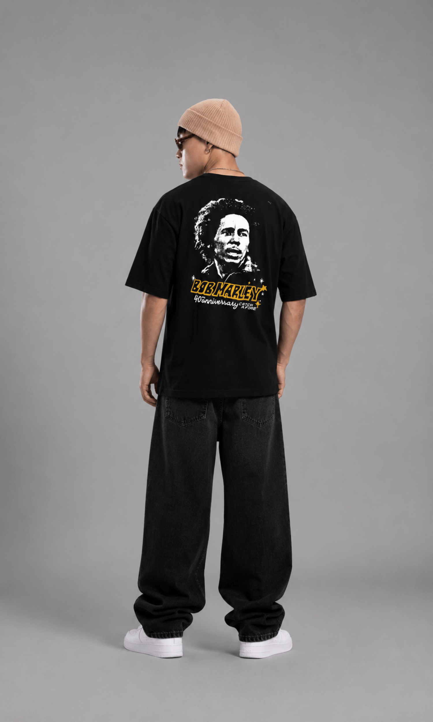 Bob Marley 40th Anniversary Tee - Back on model