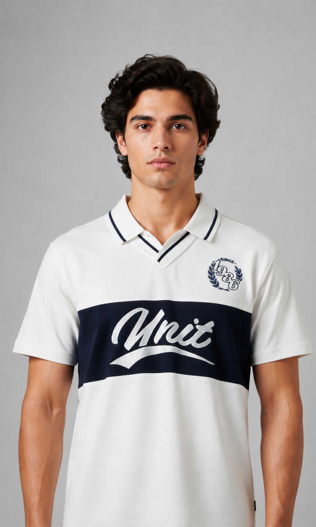 Navy Contrast Polo