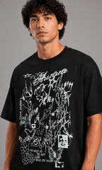 Aurora Graphic Oversized Tee - Back view on model