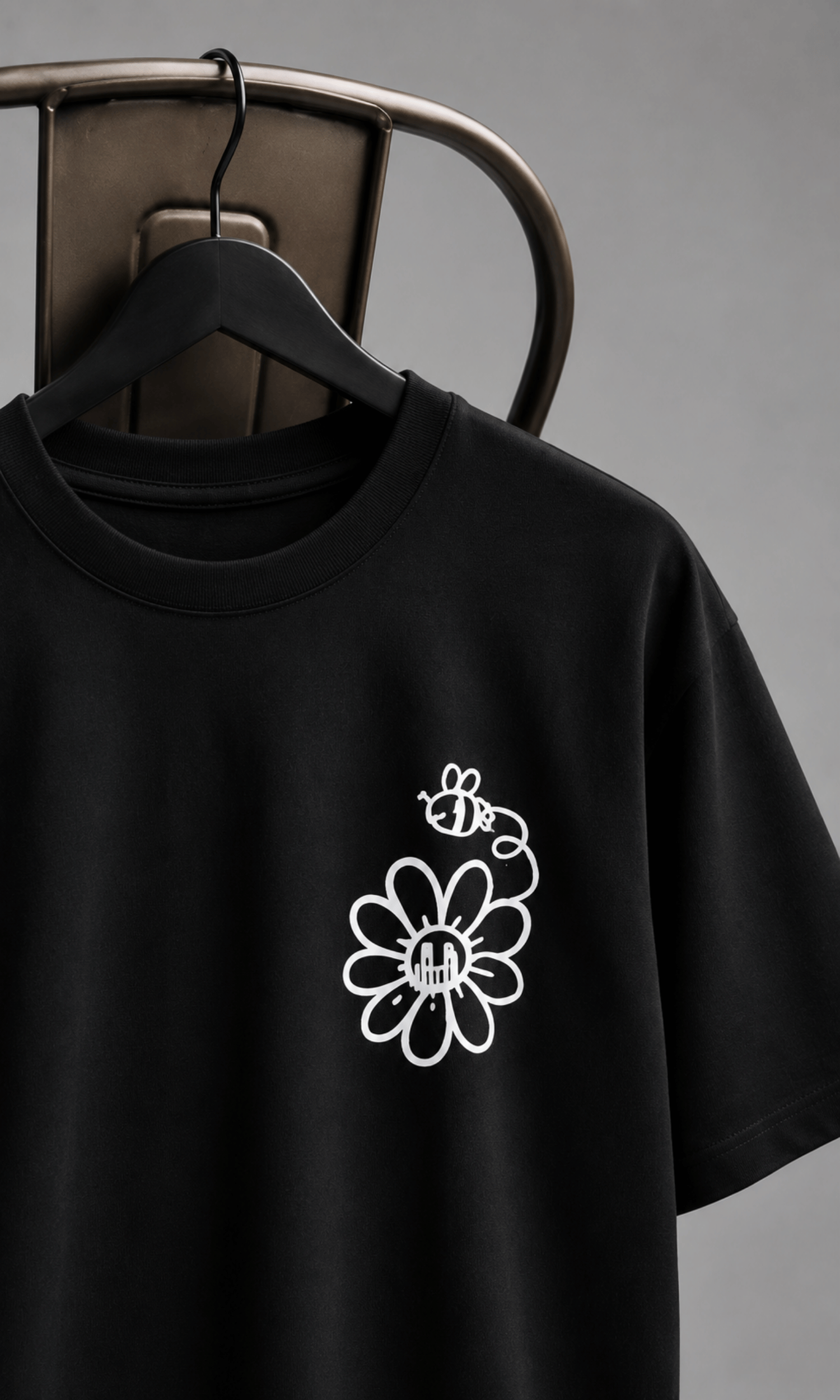 Bee & Daisy Oversized Tee - back on model