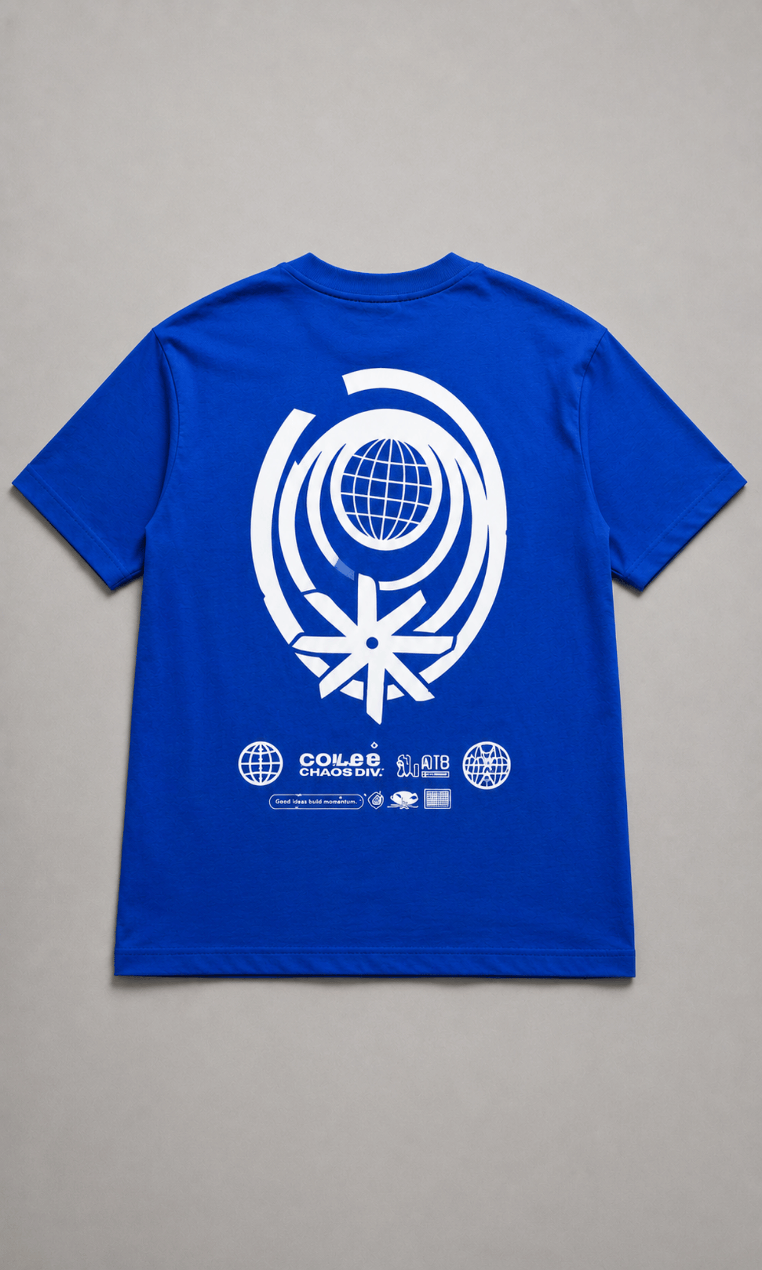 Blue Globe Graphic Tee - back flat lay