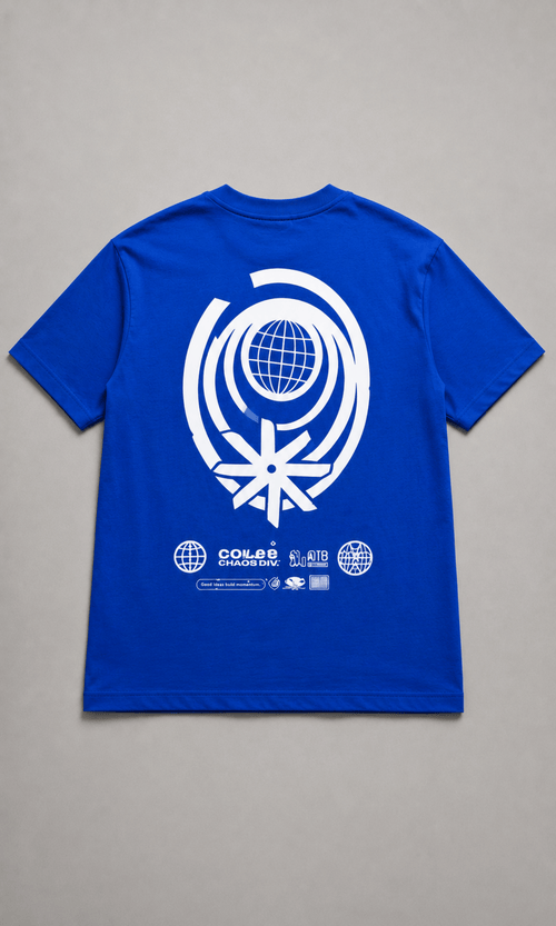 Blue Globe Graphic Tee - back flat lay