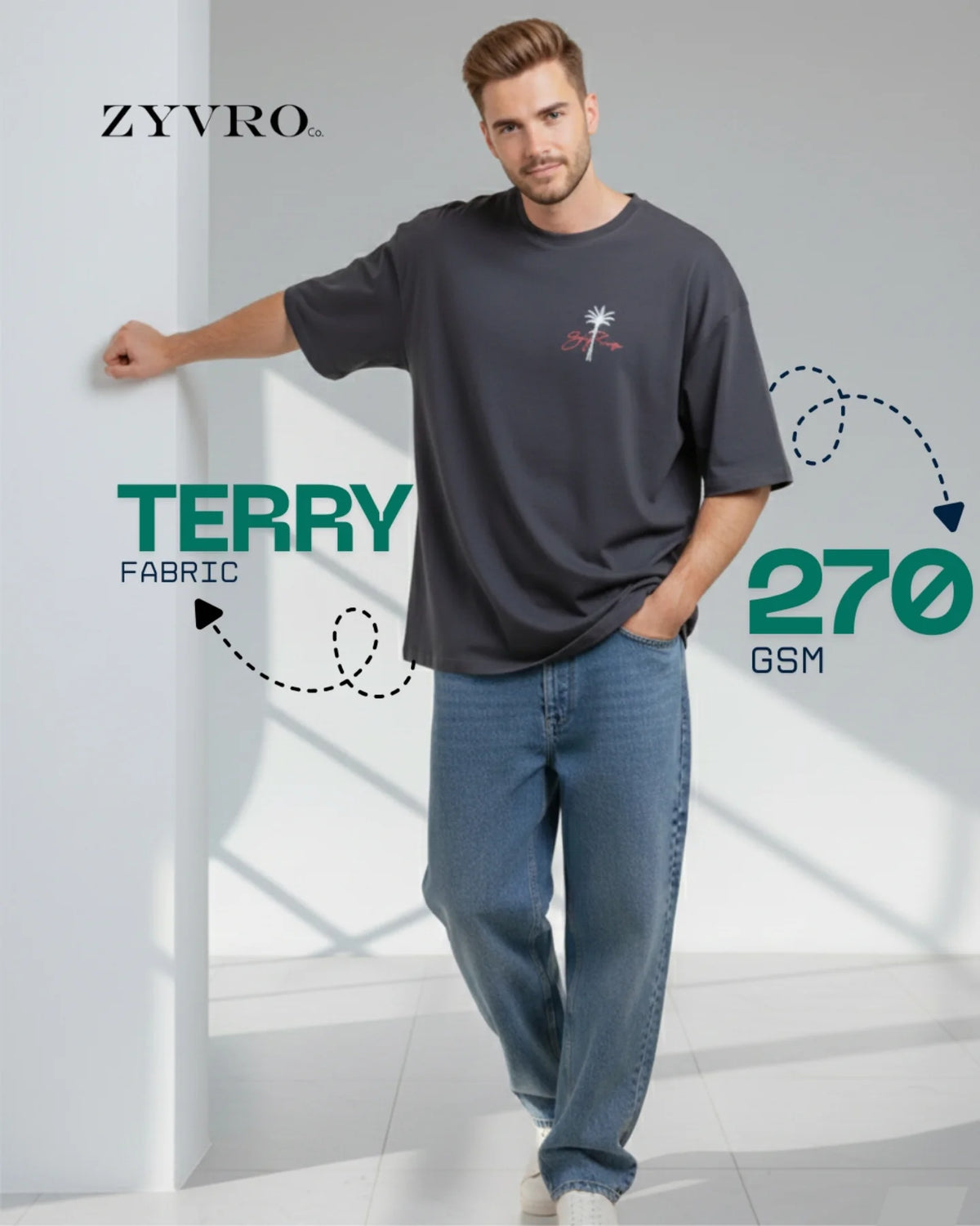 Terry Fabric Oversized Tee