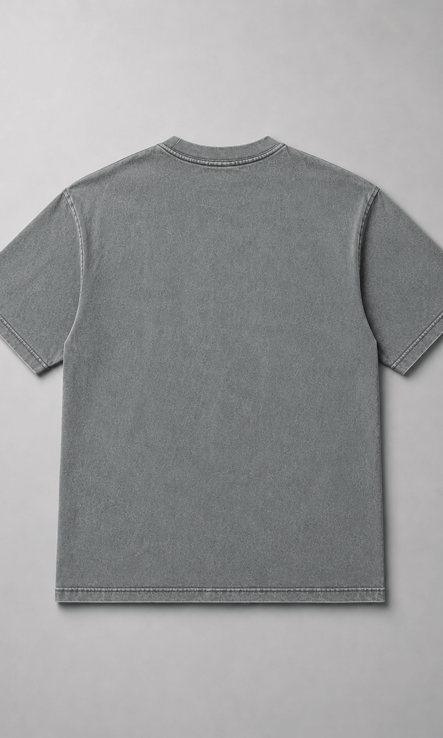 Acid wash grey oversized t-shirt flat lay front view