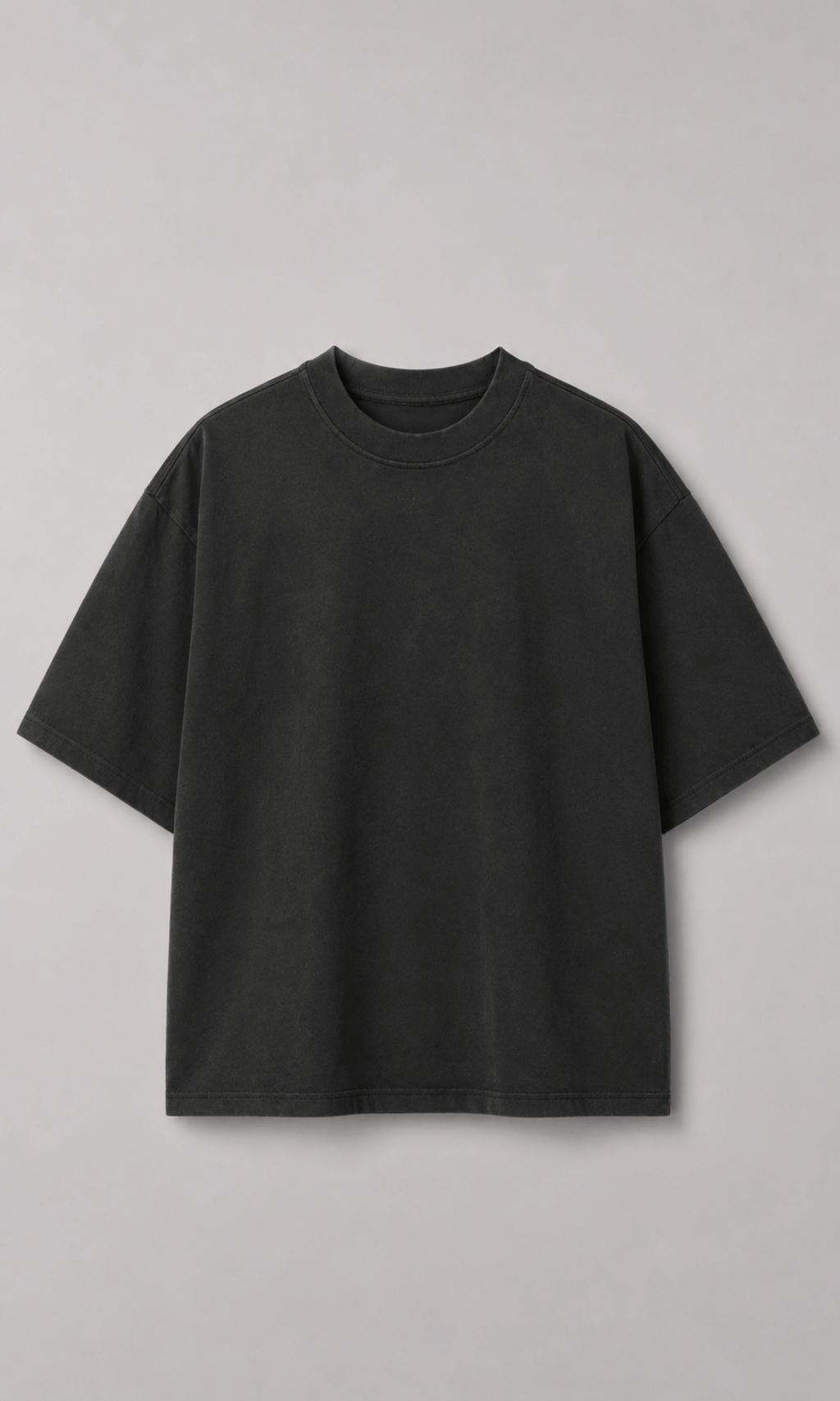 Oversized Washed Black Tee - front view on model