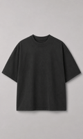 Oversized Washed Black Tee - front view on model