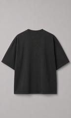 Oversized Washed Black Tee - flat lay back
