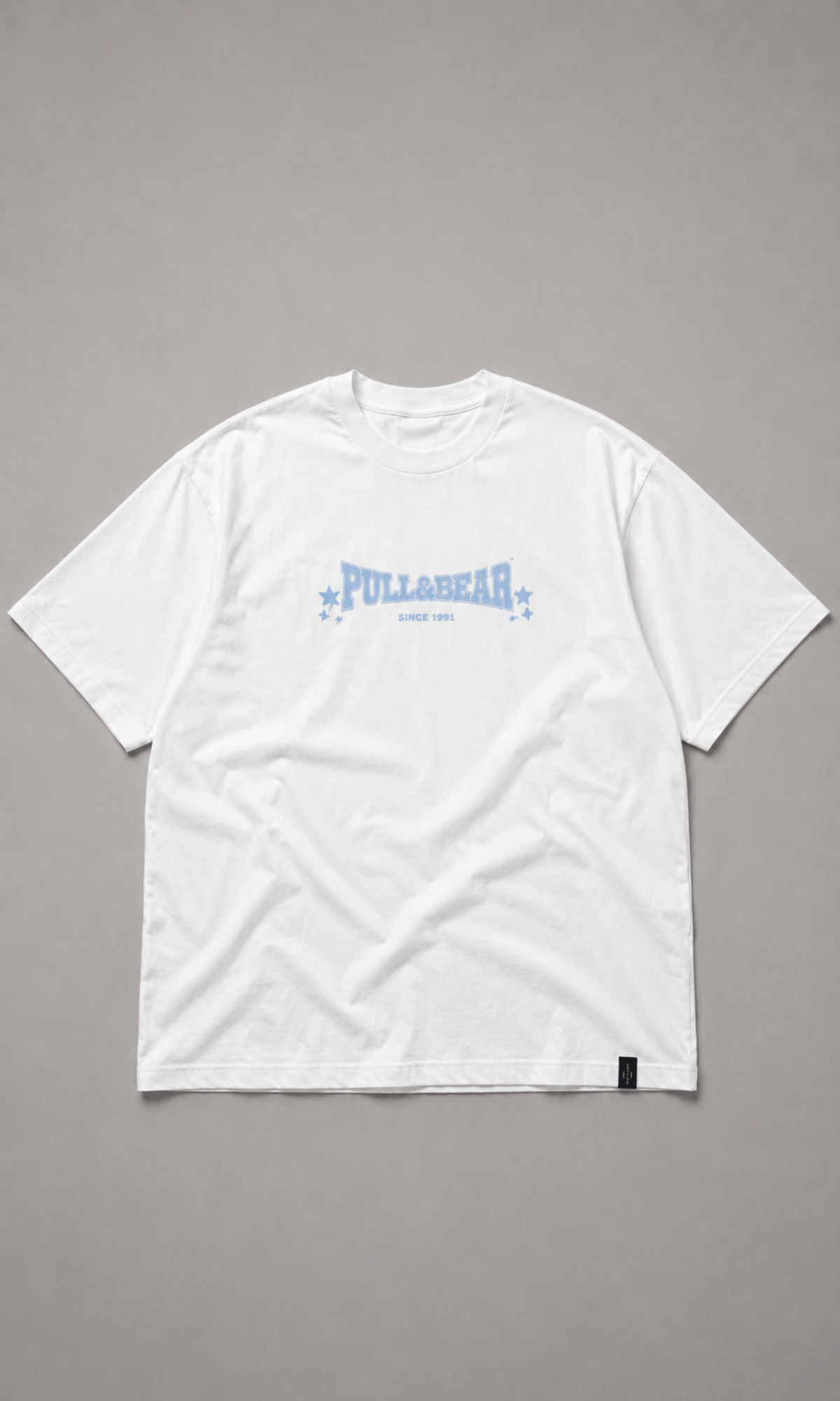 Front view of Pull&Bear 1991 Oversized Graphic Tee flat lay
