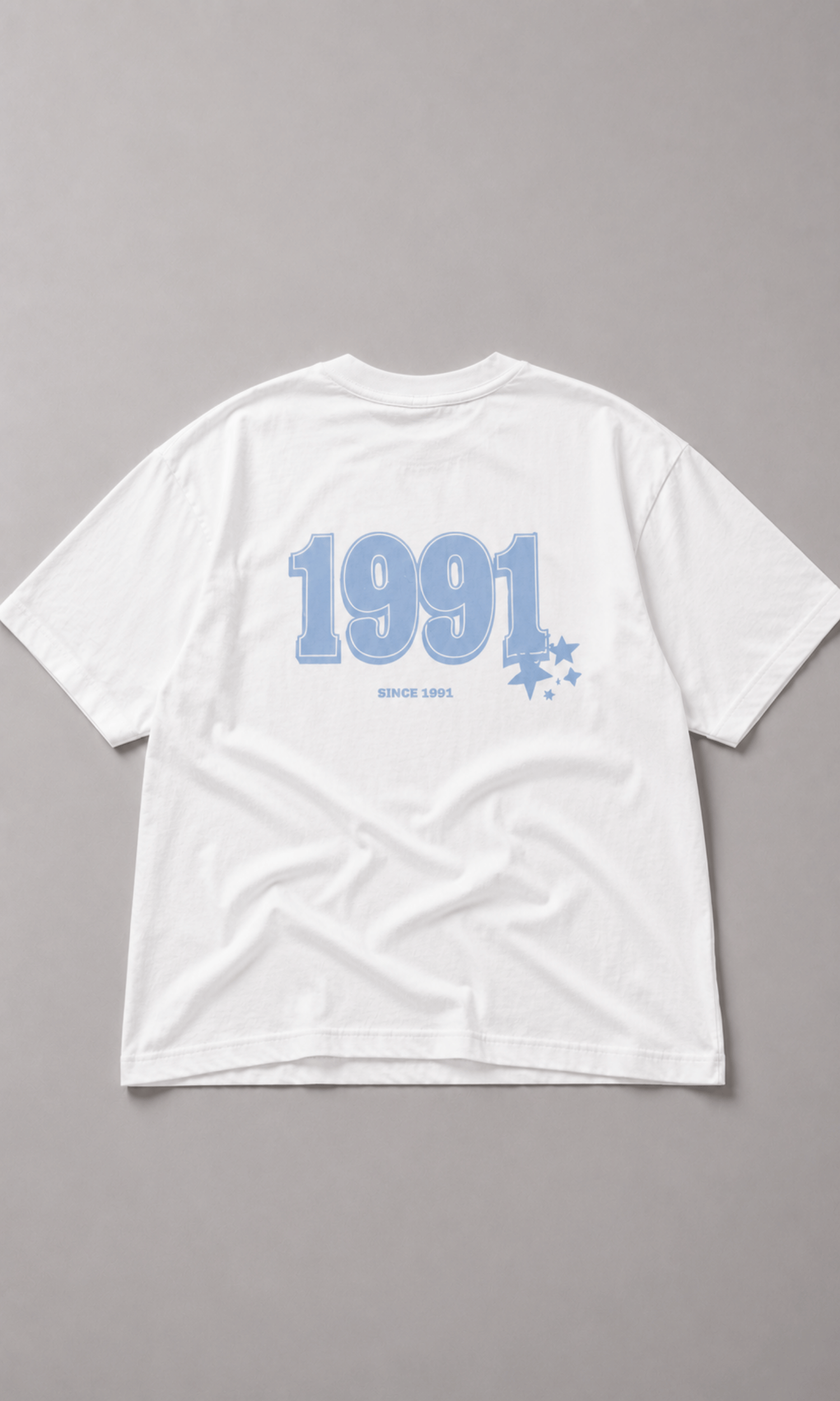 Back view of Pull&Bear 1991 Oversized Graphic Tee flat lay