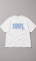 Back view of Pull&Bear 1991 Oversized Graphic Tee flat lay