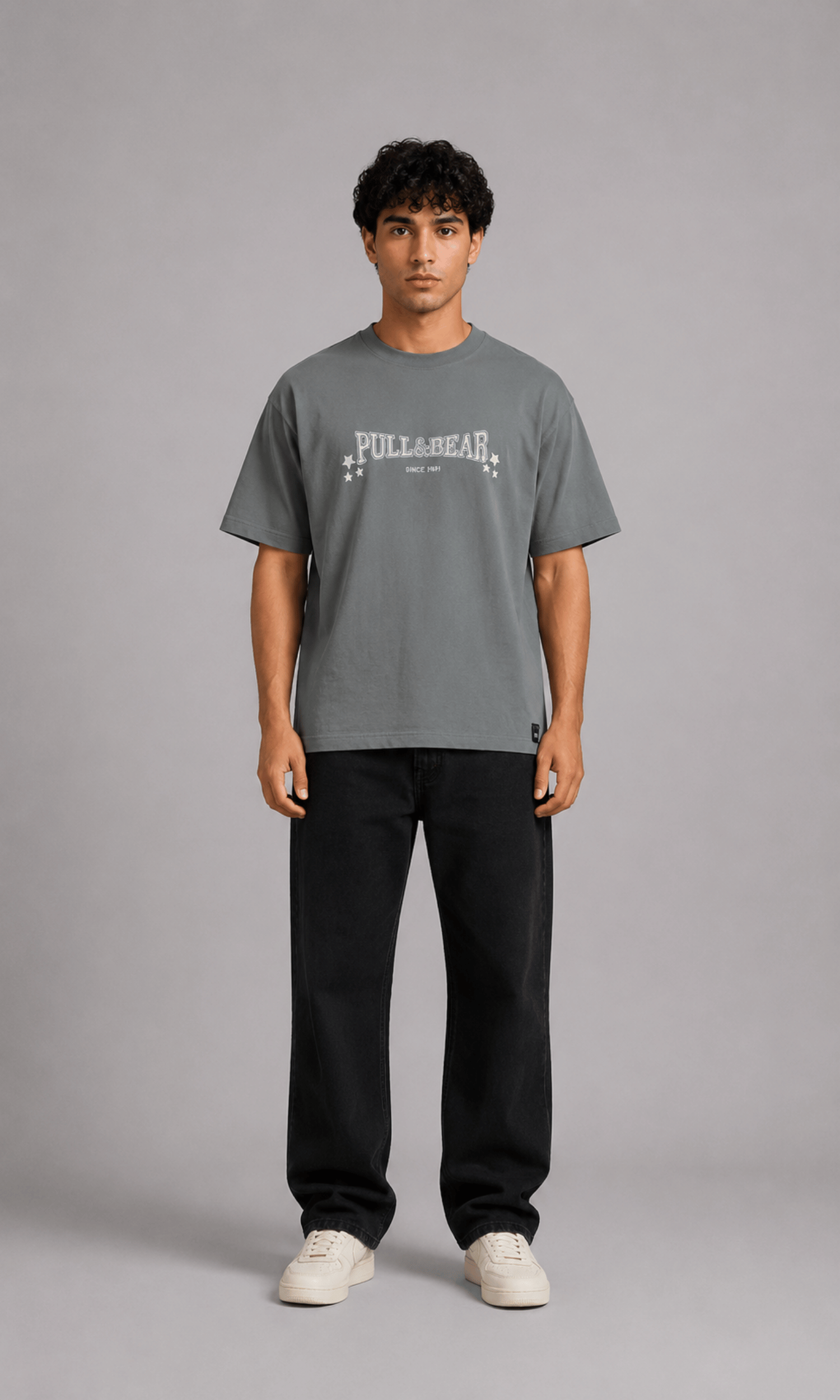 Pull&Bear 1991 T-Shirt back view full length on model