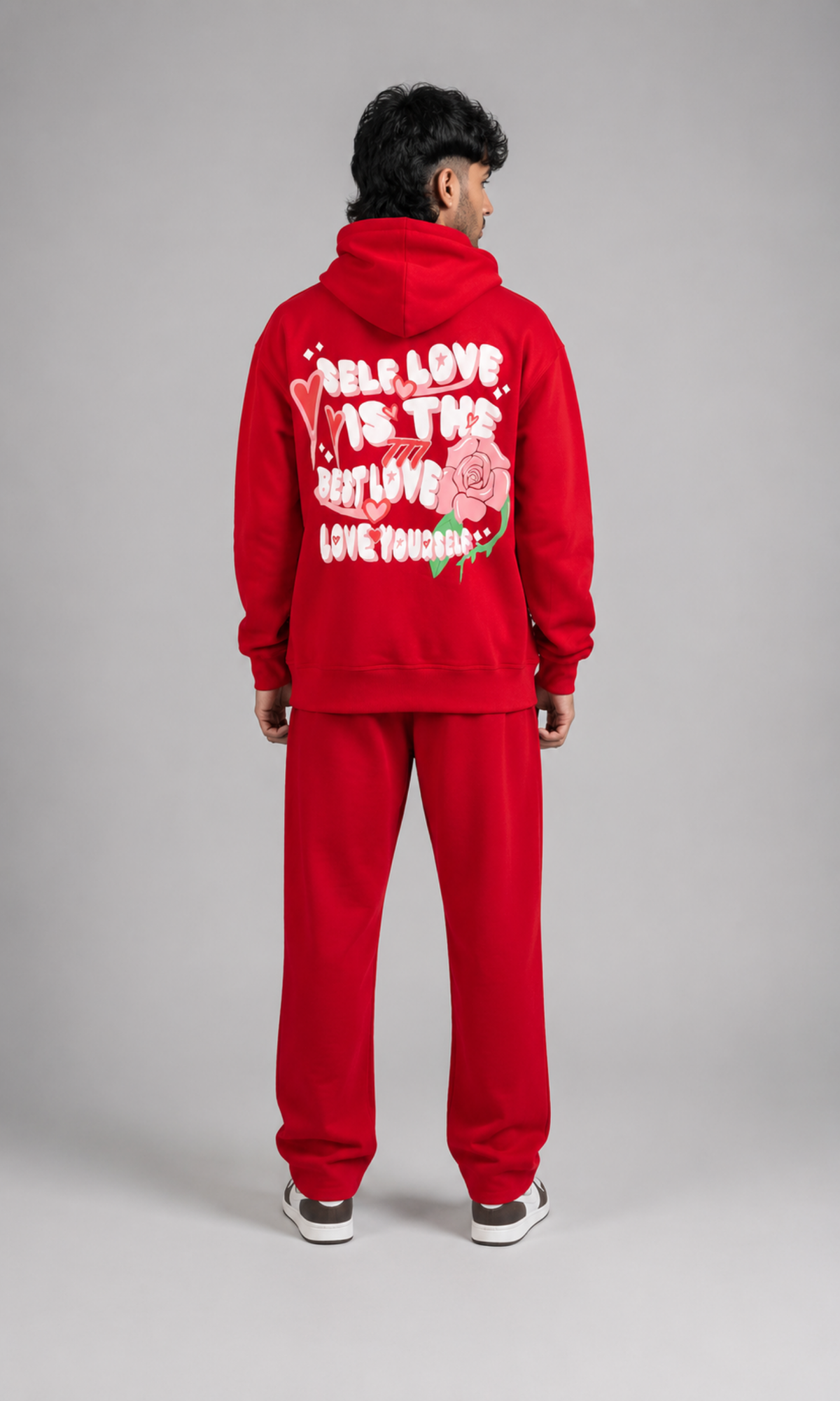 Red “LOVE” Graphic Tracksuit