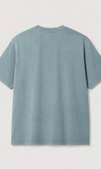 Oversized Washed Tee Sage Blue – Flat lay back