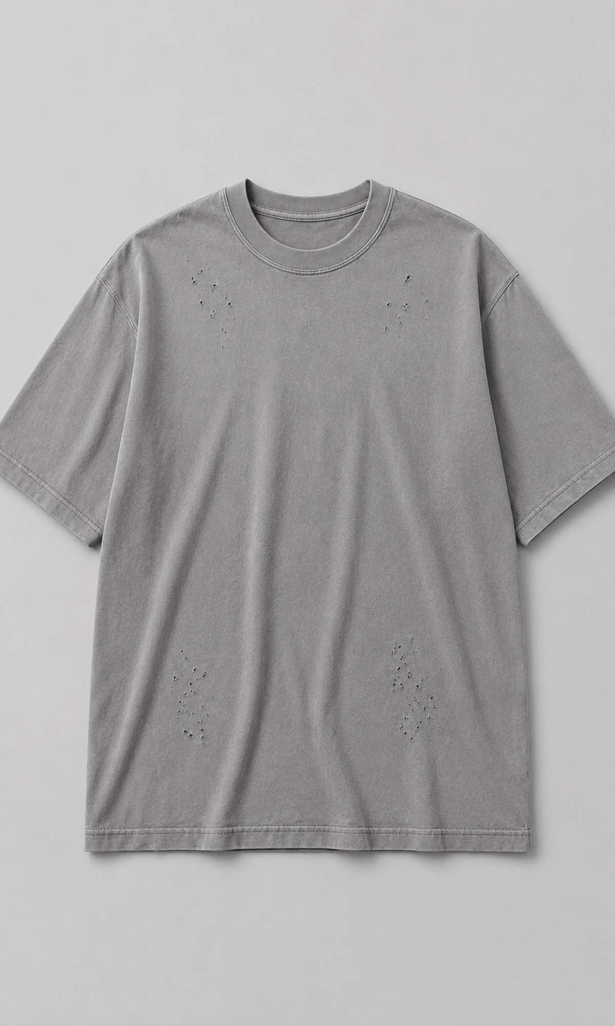 Product Description Grey Distressed Oversized T-Shirt