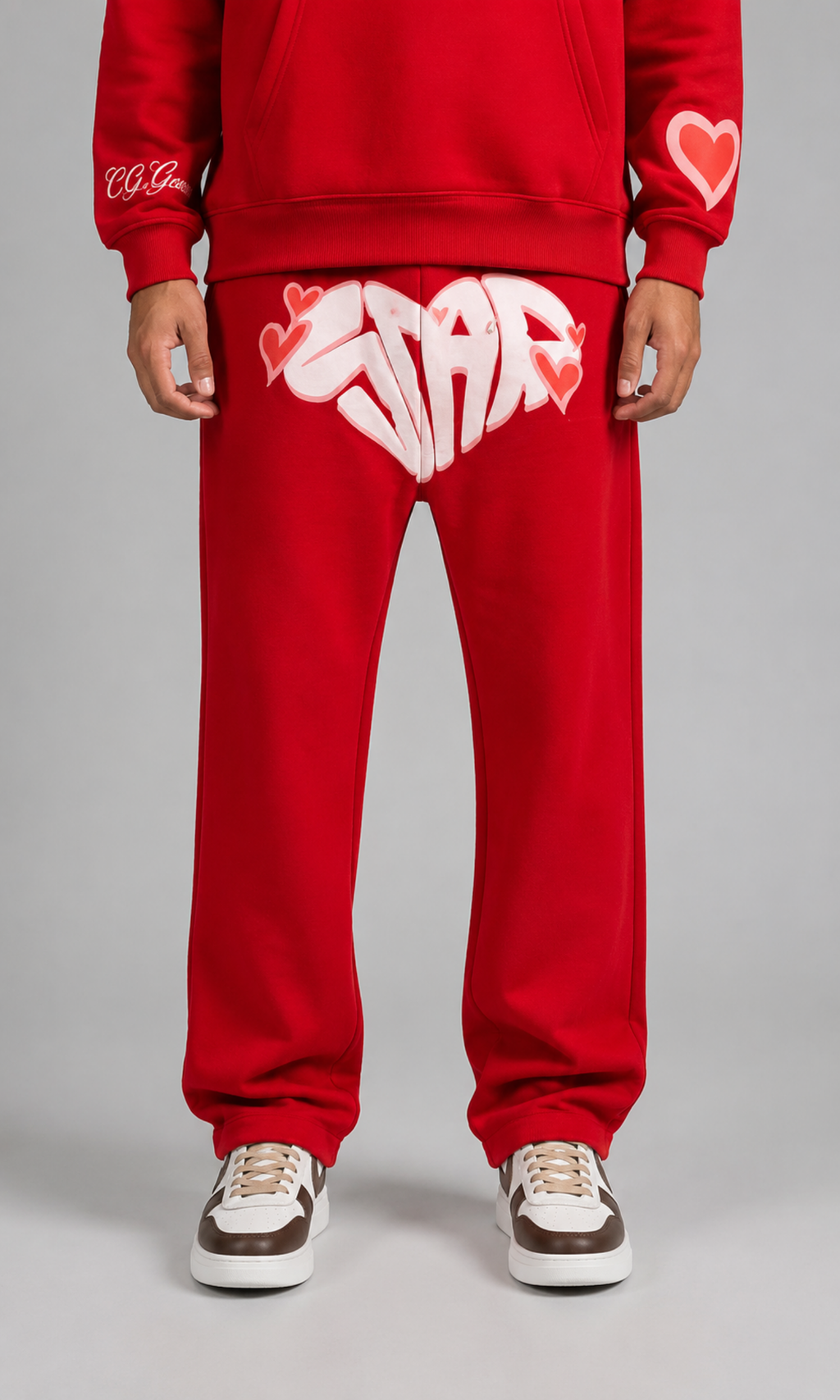 Red “LOVE” Graphic Tracksuit